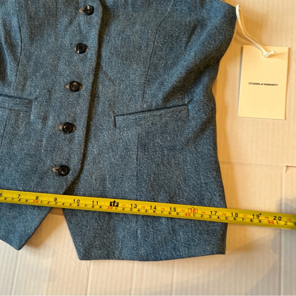 Citizens of Humanity Jasmin Long Vest Normandie Blue MSRP $298 NWT - Picture 9 of 14